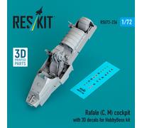 Rafale (C, M) cockpit with 3D decals for HobbyBoss kit (3D Printed) 1/72 RESKIT