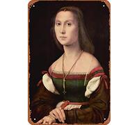 Raffaello Ritratto di una giovane donna La Muta Realismo Opera d'arte romantica Raffaello stampa disegni biblici Ritratto Pittura Wall Art Poster Rinascimento Tela Art Metal Tin Signs Room Stuff Wall