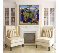 Raffaello visione di un cavaliere quadro stampa tela dipinto telaio arredo casa