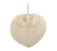 Raffia Hand Fan Set - Handmade Palm Weaving Cooling Decor System, Natural Leaf Wall Hanging Display Piece, 14,96 x 11,81 Inch Size Fan, Home Wedding Party Use, Living Room Bedroom Outdoor Camping