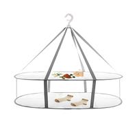 Raffichi di asciugatura in rete - asciugatrice pieghevole a sospensione | Raccolto di asciugatura maglione, bianco e grigio portatile a 2 strati 30.31x24.02x25.59 pollici o 3 strati 30.31x24.02x30.71