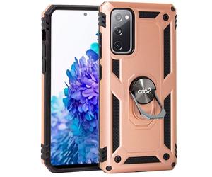 Raffinata custodia rigida con anello in oro rosa per Samsung Galaxy S20 FE