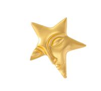 Raffinata maschera viso spilla spilla per donna uomo spilla placcata oro stella a cinque punte colletto vestito accessori abito spilla stella a cinque punte