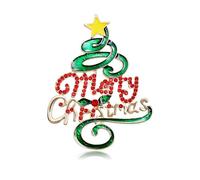 Raffinata spilla a forma di albero di Natale, per donne e uomini, spilla da bavero con cristalli per feste e festival, ottimo regalo di Natale per ragazze e amici