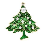 Raffinata spilla a forma di albero di Natale verde perla per donne e uomini, elegante spilla a forma di pianta per feste e abbigliamento da ufficio