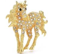 Raffinata spilla a forma di cavallo, per uomini e donne, in lega di zinco e vetro, ottima idea regalo per ogni occasione