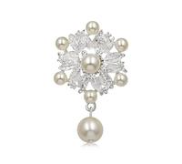 Raffinata spilla da donna con perle e strass, spilla decorativa per tutte le occasioni