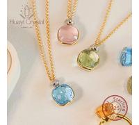 Raffinato collana di caramelle in argento sterling S925 Ciondolo di colore semplice Moda di separazione dei colori casual