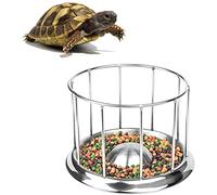 RAFFISH Mangiatoia per Tartarughe, Ciotola Rettili，in Acciaio Inox, per Tartarughe alimentiMedium (5.5 * 3.9 * 1.4in)