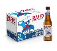 Raffo Ricetta Originale Cassa Birra con 24 Bottiglie da 33 cl, 7.92 L, Birra Lager dal Gusto Secco, Pieno e Moderatamente Amaro e dal Colore Giallo Paglierino, Gradazione Alcolica 4.7% Vol
