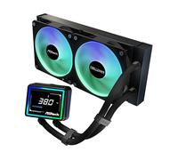 ASRock Challenger 240 Digital All-in-One Liquid CPU Cooler, radiatore 240 mm, display digitale intelligente da 3 pollici, illuminazione ARGB, modalità 0 dB, garanzia 6 anni
