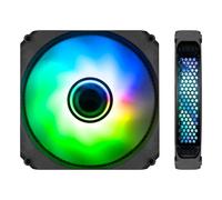 CoolBox Infinity - Ventola PC 120 mm, ultra silenziosa, ARGB effetto tunnel colorato, ventilatore 120 mm, 1000 giri/min, 46,27 CFM - Nero