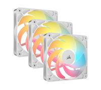 CORSAIR RS120-R Ventole ARGB 5V PWM 120mm Inverse Flow - 3 Pezzi - 8 LED RGB, Rotore Inverso, Alta Pressione Statica, Daisy-Chain, Cuscinetto Magnetico, Modalità Zero RPM - Bianco