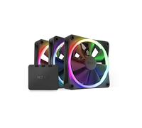 NZXT F120 RGB Fans - RF-R12TF-B1 - Personalizzazione avanzata dell'illuminazione - Raffreddamento silenzioso - Tripla (ventola RGB e controller INCLUSI) - Ventola da 120 mm - Nero
