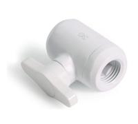 Alphacool Eiszapfen 2-Way Ball Valve Válvula de Bola G1/4 Bianca, 35.4 x 36 x 22.7 mm, 1/4" Filettatura, 10 mm Diametro Interno, Refrigerazione Liquida, Valvola