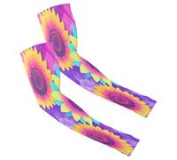 Raffreddamento per l'estate uomo e donna maniche a compressione per sport all'aria aperta taglia unica alla moda colorato tie dye hippie girasole floreale Boho