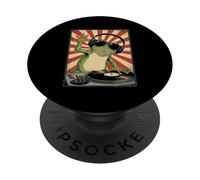 Raffreddare Retro Frog DJ Divertenti rane Musica Uomini PopSockets PopGrip Adesivo