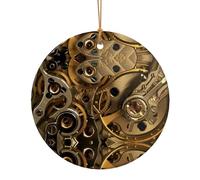 Raffreddare Steampunk ingranaggi stampa Natale ceramica appeso decorazione - Celebrare la famiglia questo ornamento di Natale, regalo per la famiglia e gli amici