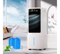 Raffreddatore d'aria 12L 4 in 1 Condizionatore Mobile, Umidificatore Purificatore con Telecomando e 2 Pacchetti di Ghiaccio, Touch Screen