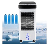 Raffreddatore D'aria Evaporativo 3 In 1 Da 6 Litri Aggiornato Con 4 Pacchi Di Ghiaccio, Condizionatore Portatile A 3 Velocità + Umidificatore | Flusso D'aria Ad Ampio Angolo
