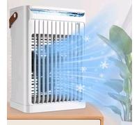 Raffreddatore D'aria Evaporativo, Mini Raffreddatore Portatile per Palude con 5 velocità e 2 modalità di Nebulizzazione di Raffreddamento, Luce Notturna a 7 LED Colorati, Grande