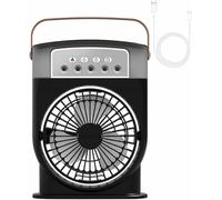 Raffreddatore d'Aria Polarlux, Ventilatore Portatile per Raffreddatore d'Aria Condizionatore d'Aria Ventilatore Antigelo Ricaricabile con 3 velocità del Vento 3 modalità di Spruzza, Black