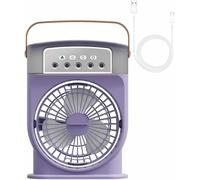 Raffreddatore d'Aria Polarlux, Ventilatore Portatile per Raffreddatore d'Aria Condizionatore d'Aria Ventilatore Antigelo Ricaricabile con 3 velocità del Vento 3 modalità di Spruzza, Purple