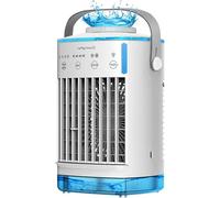 Raffreddatore d'aria portatile, 2025 nuovo 5 in 1 Smart Mobile AC - con 3 velocità del vento, 700 ml di acqua, luce RGB 7 LED, doppia modalità nebbia di ghiaccio, condizionatore d'aria per casa
