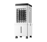 Raffreddatore d'aria portatile con telecomando, serbatoio dell'acqua da 15 litri, 3 velocità e modalità, display digitale, timer 7,5 ore, risparmio energetico, design mobile con 4 ruote e maniglia
