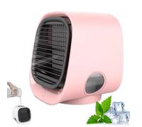 Raffreddatore d'aria portatile, mini condizionatore evaporativo da camera con ventilatore di raffreddamento, serbatoio e luce notturna a LED, tecnologia a nebulizzazione d'acqua per un raffreddamento