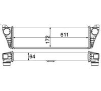Raffreddatore dell'aria di sovralimentazione MAHLE CI 150 000P per VIANO 3 2010-