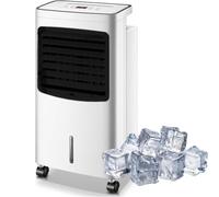 Raffreddatore evaporativo portatile con telecomando, serbatoio dell'acqua drenabile da 8 litri, impostazioni a tre velocità, timer di 12 ore per un climatizzatore efficiente