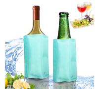 Raffreddatore per vino attivo, manicotto per congelatore, raffreddamento rapido, raffreddamento e mantiene la bevanda fredda, mantiene fresca e raffredda vino champagne (2 confezioni)