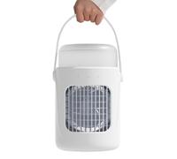 Raffreddatore portatile ad aria fredda con manico, ventola di raffreddamento da tavolo, ricaricabile, con luce, 3 velocità regolabili, per camera da letto, soggiorno, campeggio, dormitorio