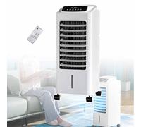 Raffreddatore Portatile Da 80 W, Purificatore D'aria A 3 Velocità Con Serbatoio Dell'acqua Da 6,5 L E 4 Ruote Universali, Temporizzazione 24 Ore, Telecomando E Controllo Touch,White