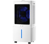 Raffrescatore a Evaporazione Portatile 25L, Ventilatore di Raffreddamento Aria con Telecomando, 3 Modalità e 3 Velocità, Oscillazione Automatica, Timer 12H per Camera da Letto e Soggiorno