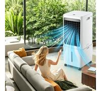 Raffrescatore d'aria da 12 litri, con telecomando, 3 modalità di flusso d'aria, portatile e con controllo, raffrescatore evaporativo a risparmio energetico per camera da letto e ufficio, adatto a bam
