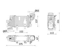 Raffrescatore d'aria di carica mahle per MAN TGE 2.0 TDI CI 663 000P