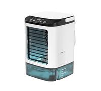 Raffrescatore d'aria, mini condizionatore, raffrescatore evaporativo 3 in 1, umidificatore e purificatore, velocità del vento del raffrescatore da scrivania, ventilatore da tavolo notturno a LED con