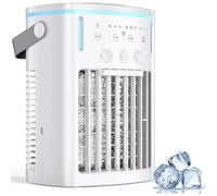 Raffrescatore d'Aria Portatile da 1000ml Climatizzatore Evaporativo con 3 Velocità e Timer Telecomando Luci RGB a 7 Colori Nebulizzatore Ventilatore Rinfrescante per Casa e Dormitorio