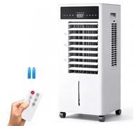 Raffrescatore Evaporativo, Ar Condicionado Portatil con Telecomando, Timer 24 Ore, Serbatoio dell'Acqua da 10 Litri, Flusso d'Aria ad Ampio Angolo, 3 Velocità e Modalità