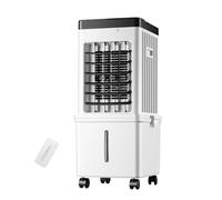 Raffrescatore Evaporativo per Casa e Ufficio, Serbatoio da 15L, Ventilatore con Telecomando, 3 Modalità e 3 Velocità, Oscillazione Automatica a 120°, Raffreddamento con Cristalli di Ghiaccio