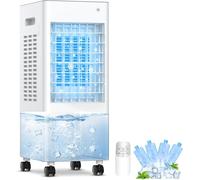 Raffrescatore evaporativo portatile 4 in 1 con ventilatore umidificatore e ruote per casa e ufficio