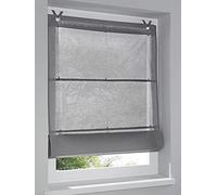 Raffrollo / Tenda a pacchetto con occhielli Kessy Bessy FL naturale, verde Marc Occhiello K 45/60/80/100 x 140 cm, Tessuto, grau, ca. 60 x 140 cm