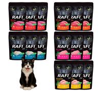 Rafi Cat Adult 15x100 g - Mix 5 gusti: Vitello, Merluzzo, Tacchino, Anatra, Poll