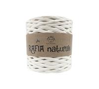 rafia naturale tre Sfere in rocca da 250g circa - lunghezza 265m - per borse handmade (bianco)