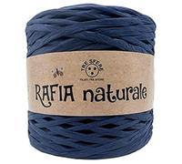 rafia naturale tre Sfere in rocca da 250g circa - lunghezza 265m - per borse handmade (blu)