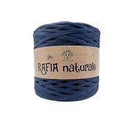 rafia naturale tre Sfere in rocca da 250g circa - lunghezza 265m - per borse handmade (blu)