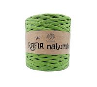 rafia naturale tre Sfere in rocca da 250g circa - lunghezza 265m - per borse handmade (verde)