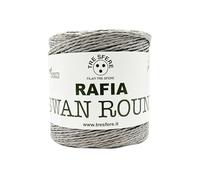 Rafia Swan Round 100% ecologica da 150g - 250 metri per le tue borse handmade estive o cappelli (-grigio - ROUND)